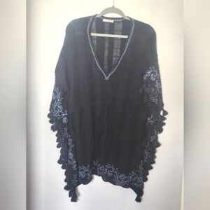 NFC | Floral Embroidered Poncho Coverup